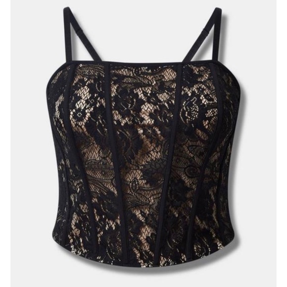 🆕 Black Lace Corset Crop Top 1 1X 14 16 NWT Torrid New! - Picture 5 of 6
